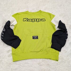 Kappa Unisex Crew Neck Lime Yellow Pullover Loopknit with logo Sweatshirt NWOT